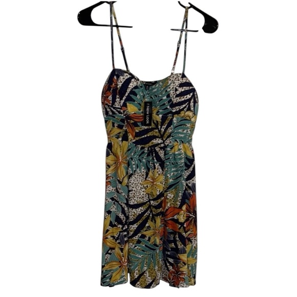 🌹New Look Floral Tropical Print Dress - Picture 1 of 9
